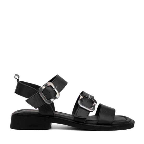 Siyah Hakiki Deri Kadın Sandalet - K26Y1SN68432-A23 - 1