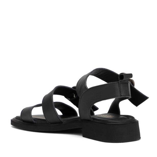 Siyah Hakiki Deri Kadın Sandalet - K26Y1SN68432-A23 - 4