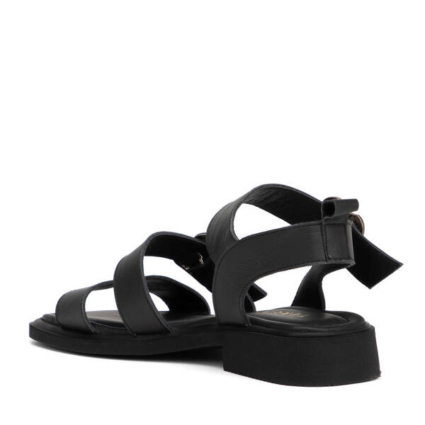 Siyah Hakiki Deri Kadın Sandalet - K26Y1SN68432-A23 - 4