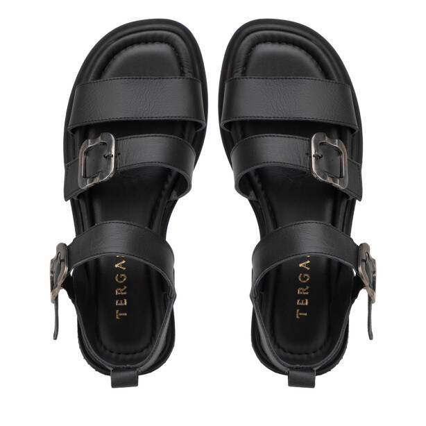 Siyah Hakiki Deri Kadın Sandalet - K26Y1SN68432-A23 - 5