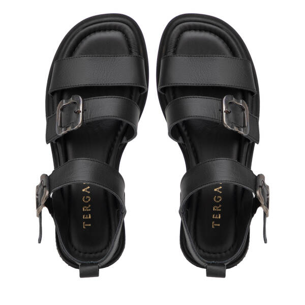 Siyah Hakiki Deri Kadın Sandalet - K26Y1SN68432-A23 - 5
