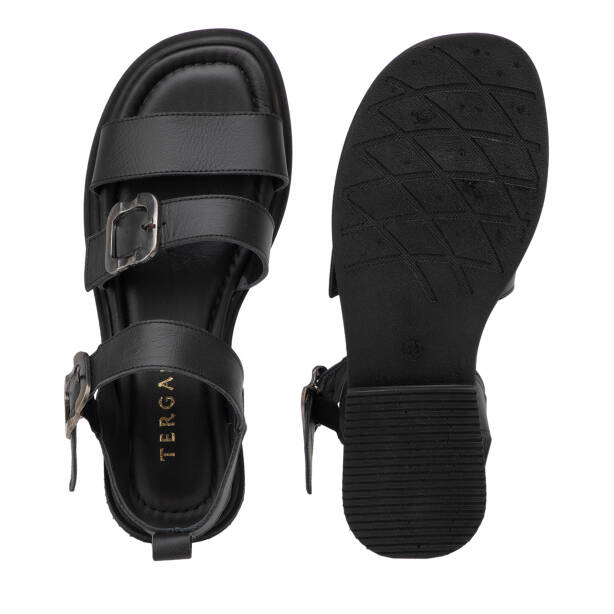 Siyah Hakiki Deri Kadın Sandalet - K26Y1SN68432-A23 - 6