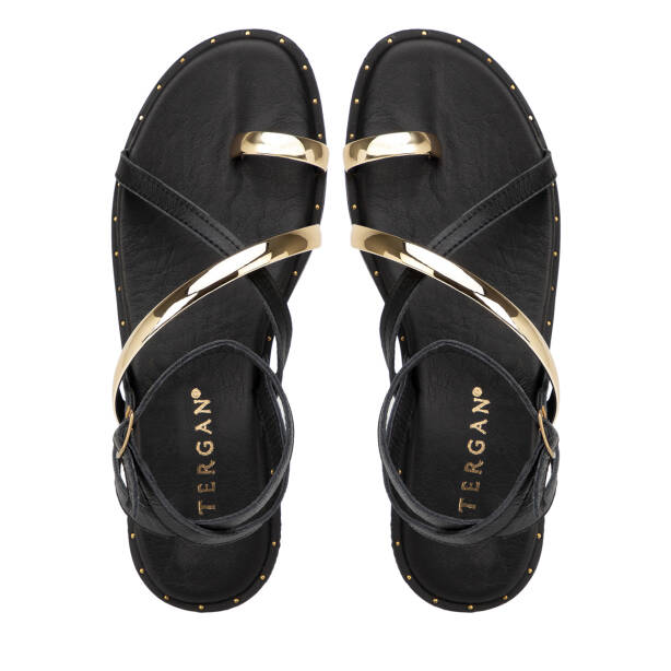 Siyah Hakiki Deri Kadın Sandalet - K26Y1SN68436-A23 - 5