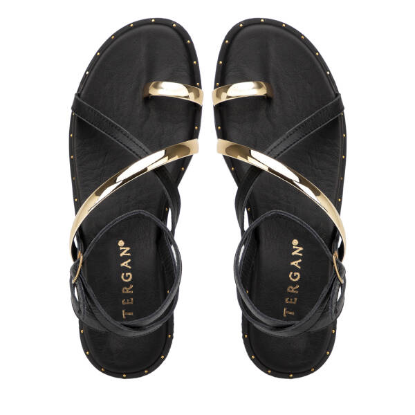Siyah Hakiki Deri Kadın Sandalet - K26Y1SN68436-A23 - 5