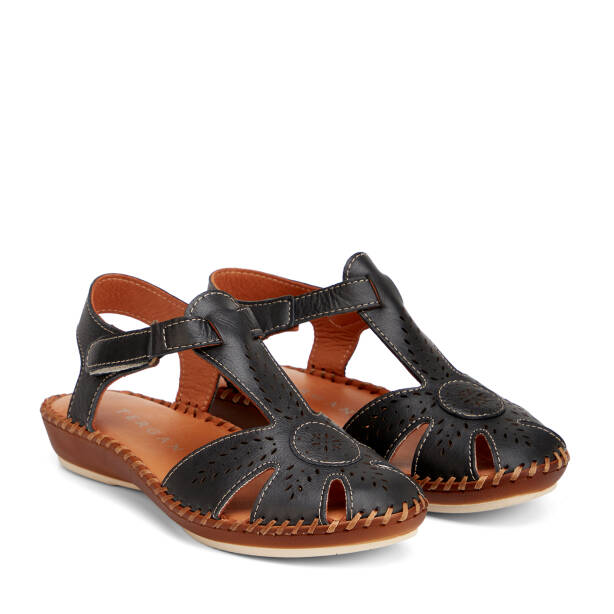 Siyah Hakiki Deri Kadın Sandalet - K26Y1SN68446-A23 - 2