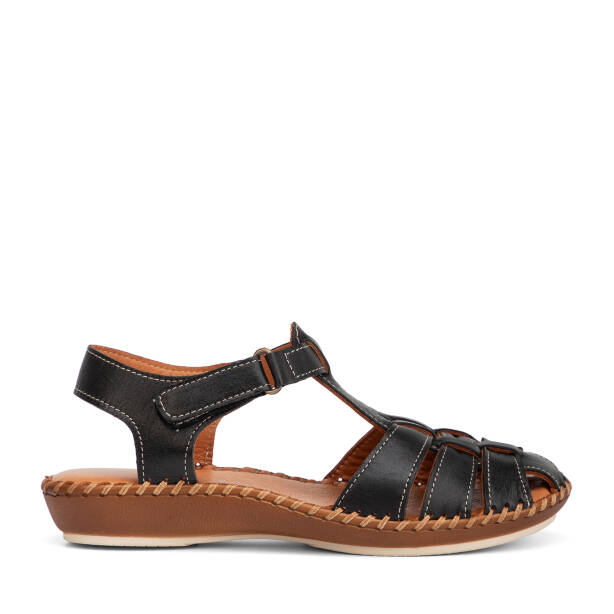 Siyah Hakiki Deri Kadın Sandalet - K26Y1SN68447-A23 