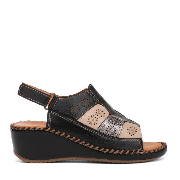 Siyah Hakiki Deri Kadın Sandalet - K26Y1SN68448-A23 - 1