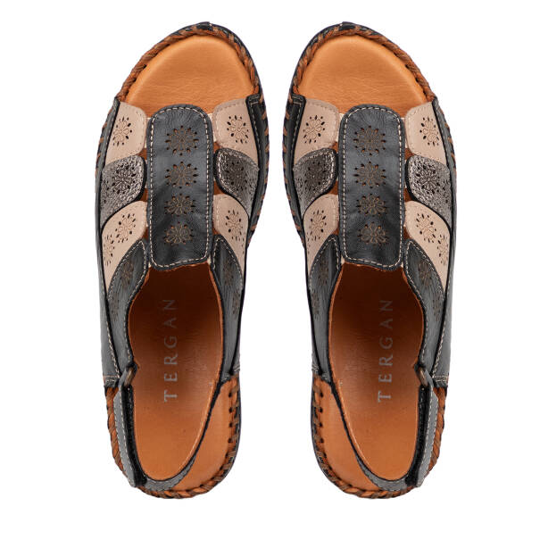 Siyah Hakiki Deri Kadın Sandalet - K26Y1SN68448-A23 - 5