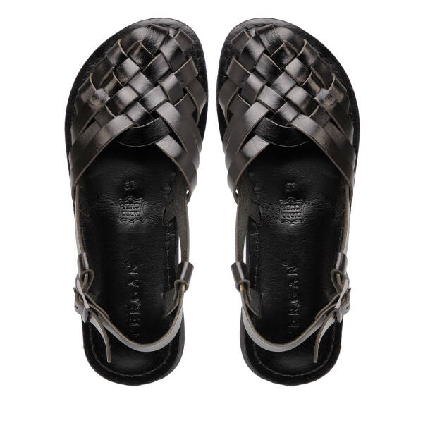 Siyah Hakiki Deri Kadın Sandalet - K26Y1SN68449-A23 - 5