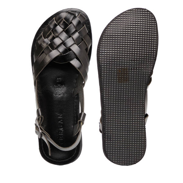 Siyah Hakiki Deri Kadın Sandalet - K26Y1SN68449-A23 - 6