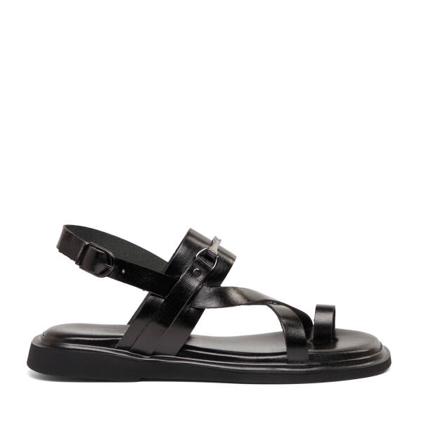 Siyah Hakiki Deri Kadın Sandalet - K26Y1SN68450-A23 - 1