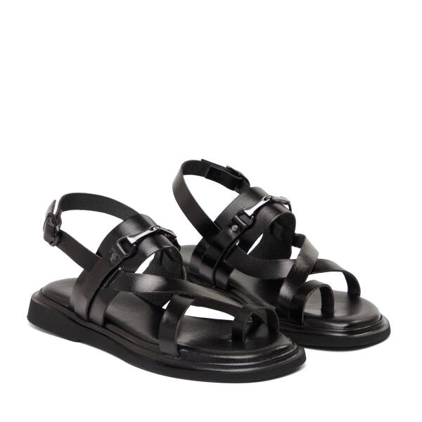 Siyah Hakiki Deri Kadın Sandalet - K26Y1SN68450-A23 - 2