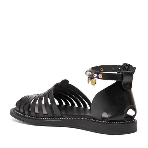 Siyah Hakiki Deri Kadın Sandalet - K26Y1SN68452-A23 - 4