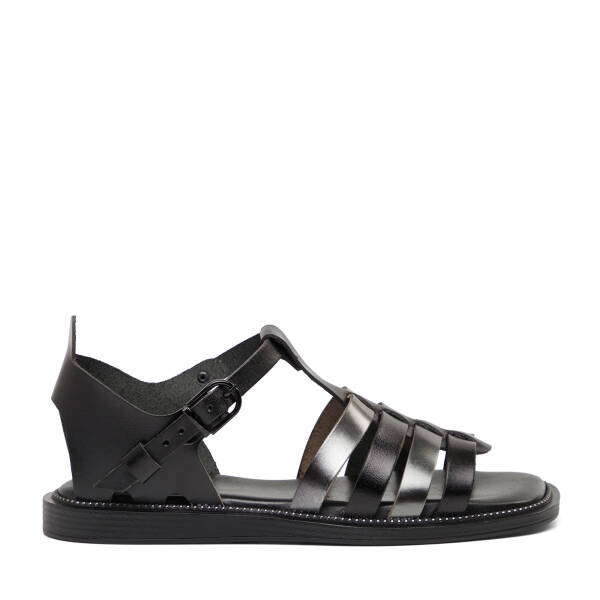 Siyah Hakiki Deri Kadın Sandalet - K26Y1SN68453-A23 - 1