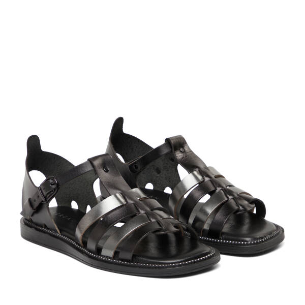 Siyah Hakiki Deri Kadın Sandalet - K26Y1SN68453-A23 - 2