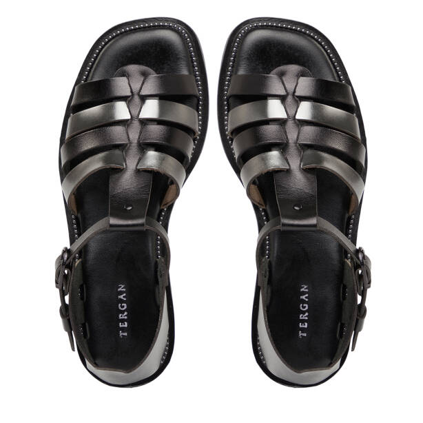 Siyah Hakiki Deri Kadın Sandalet - K26Y1SN68453-A23 - 5