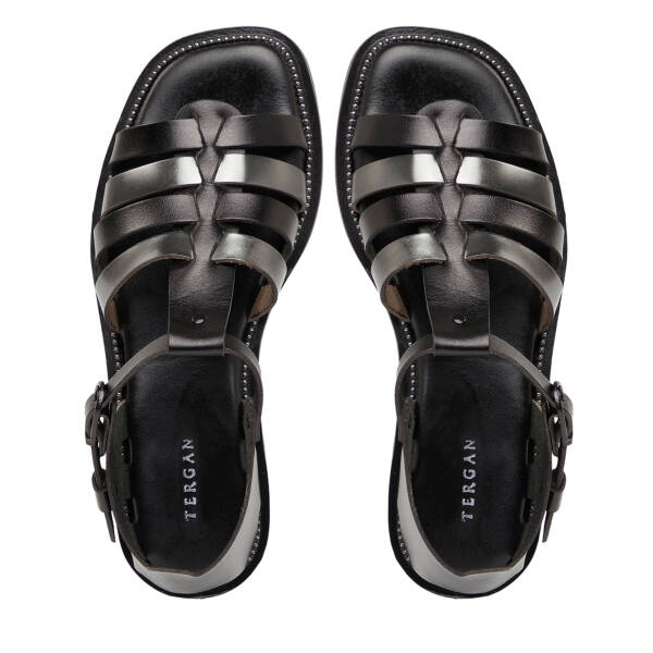 Siyah Hakiki Deri Kadın Sandalet - K26Y1SN68453-A23 - 5