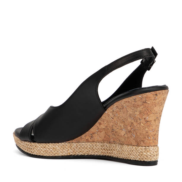Siyah Hakiki Deri Kadın Sandalet - K26Y1SN68492-A23 - 4