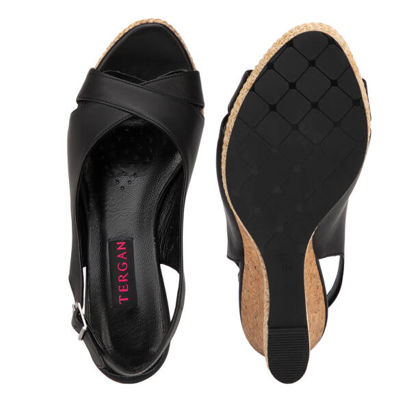 Siyah Hakiki Deri Kadın Sandalet - K26Y1SN68492-A23 - 6