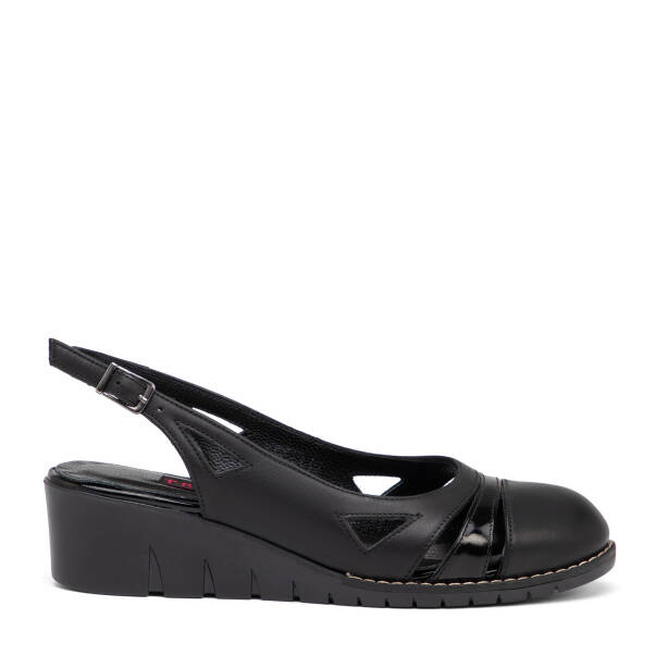 Siyah Hakiki Deri Kadın Sandalet - K26Y1SN68495-A23 