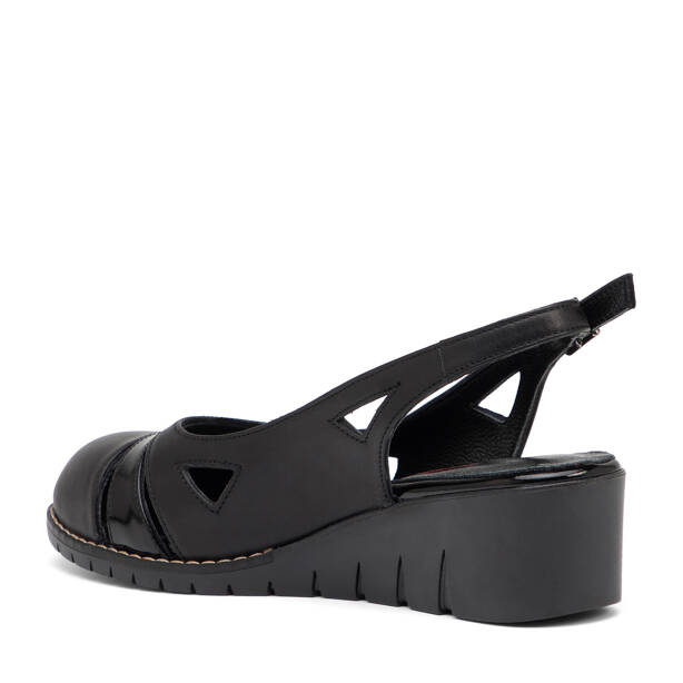 Siyah Hakiki Deri Kadın Sandalet - K26Y1SN68495-A23 - 4