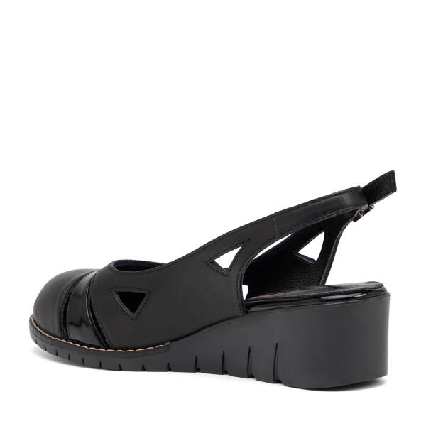 Siyah Hakiki Deri Kadın Sandalet - K26Y1SN68495-A23 - 4