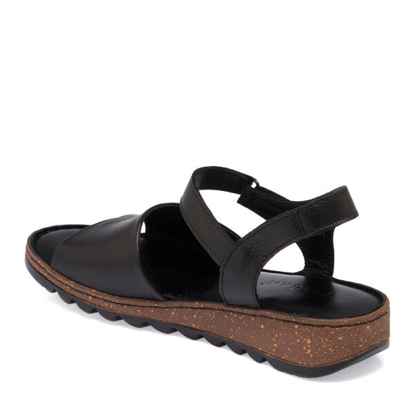 Siyah Hakiki Deri Kadın Sandalet - K26Y1SN68501-A23 - 3