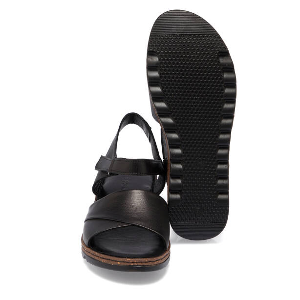 Siyah Hakiki Deri Kadın Sandalet - K26Y1SN68501-A23 - 4