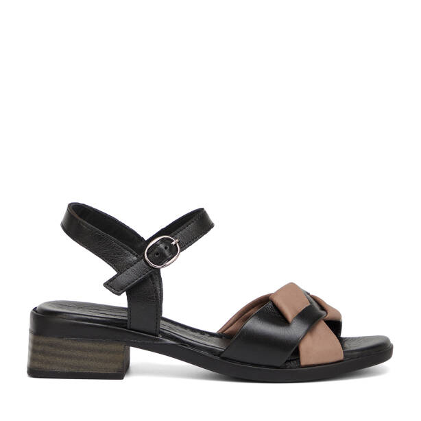 Siyah Hakiki Deri Kadın Sandalet - K26Y1SN68534-U47 - 1