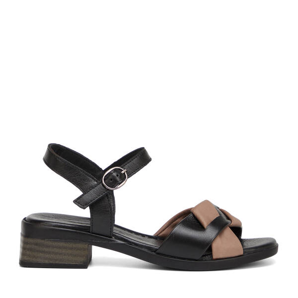 Siyah Hakiki Deri Kadın Sandalet - K26Y1SN68534-U47 - 1