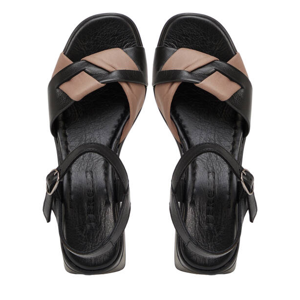 Siyah Hakiki Deri Kadın Sandalet - K26Y1SN68534-U47 - 5