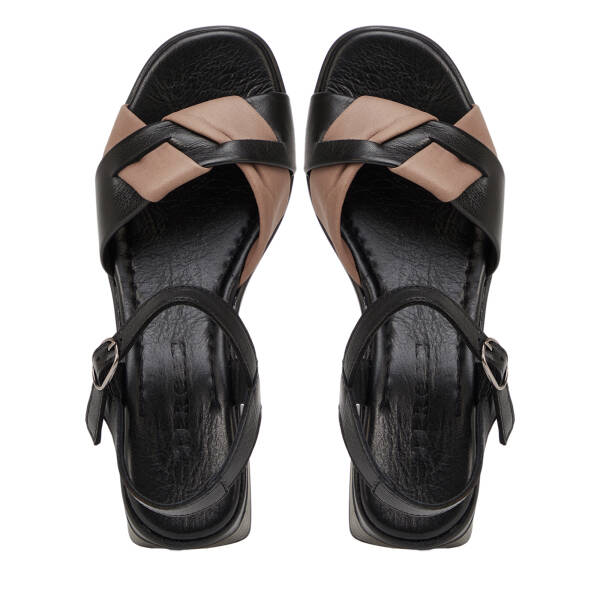 Siyah Hakiki Deri Kadın Sandalet - K26Y1SN68534-U47 - 5