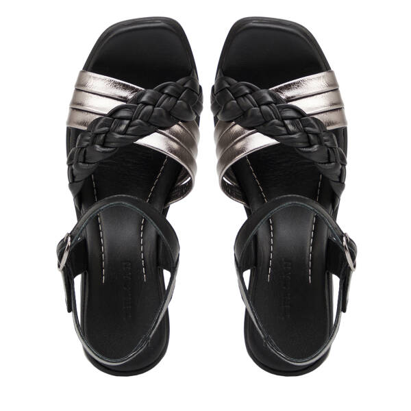 Siyah Hakiki Deri Kadın Sandalet - K26Y1SN68536-O6H - 5