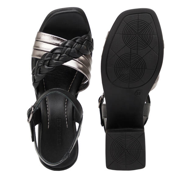 Siyah Hakiki Deri Kadın Sandalet - K26Y1SN68536-O6H - 6