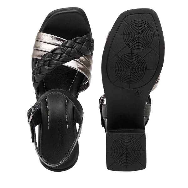 Siyah Hakiki Deri Kadın Sandalet - K26Y1SN68536-O6H - 6