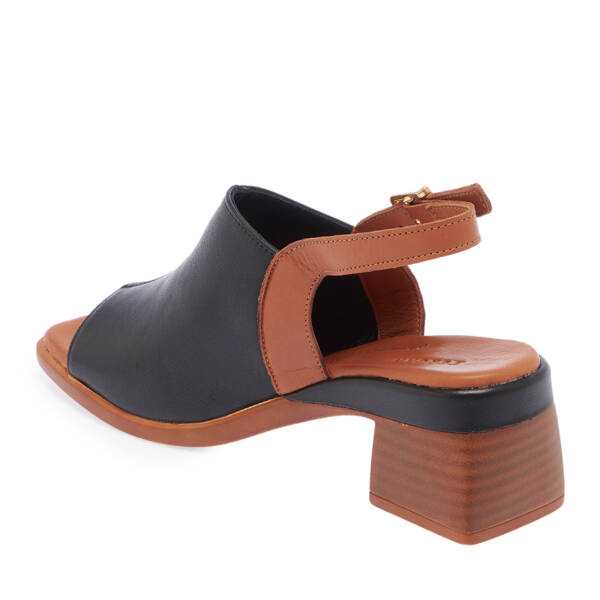 Siyah Hakiki Deri Kadın Sandalet - K26Y1SN68537-A23 - 2