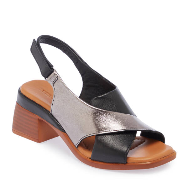 Siyah Hakiki Deri Kadın Sandalet - K26Y1SN68538-A23 - 1