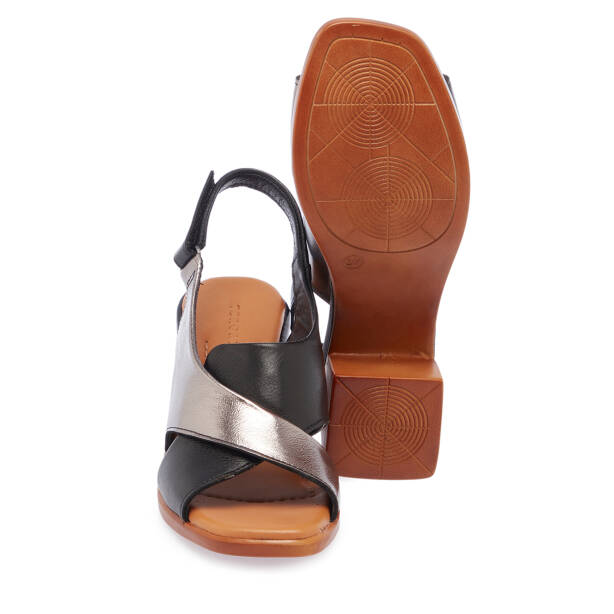 Siyah Hakiki Deri Kadın Sandalet - K26Y1SN68538-A23 - 4