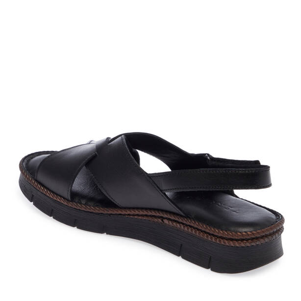 Siyah Hakiki Deri Kadın Sandalet - K26Y1SN68542-A23 - 2