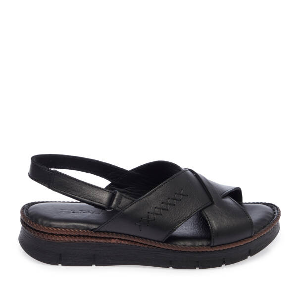 Siyah Hakiki Deri Kadın Sandalet - K26Y1SN68542-A23 - 3