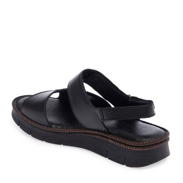 Siyah Hakiki Deri Kadın Sandalet - K26Y1SN68543-A23 - 2