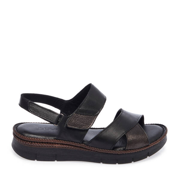 Siyah Hakiki Deri Kadın Sandalet - K26Y1SN68543-A23 - 3