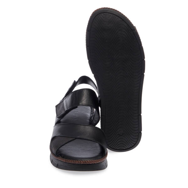 Siyah Hakiki Deri Kadın Sandalet - K26Y1SN68543-A23 - 4