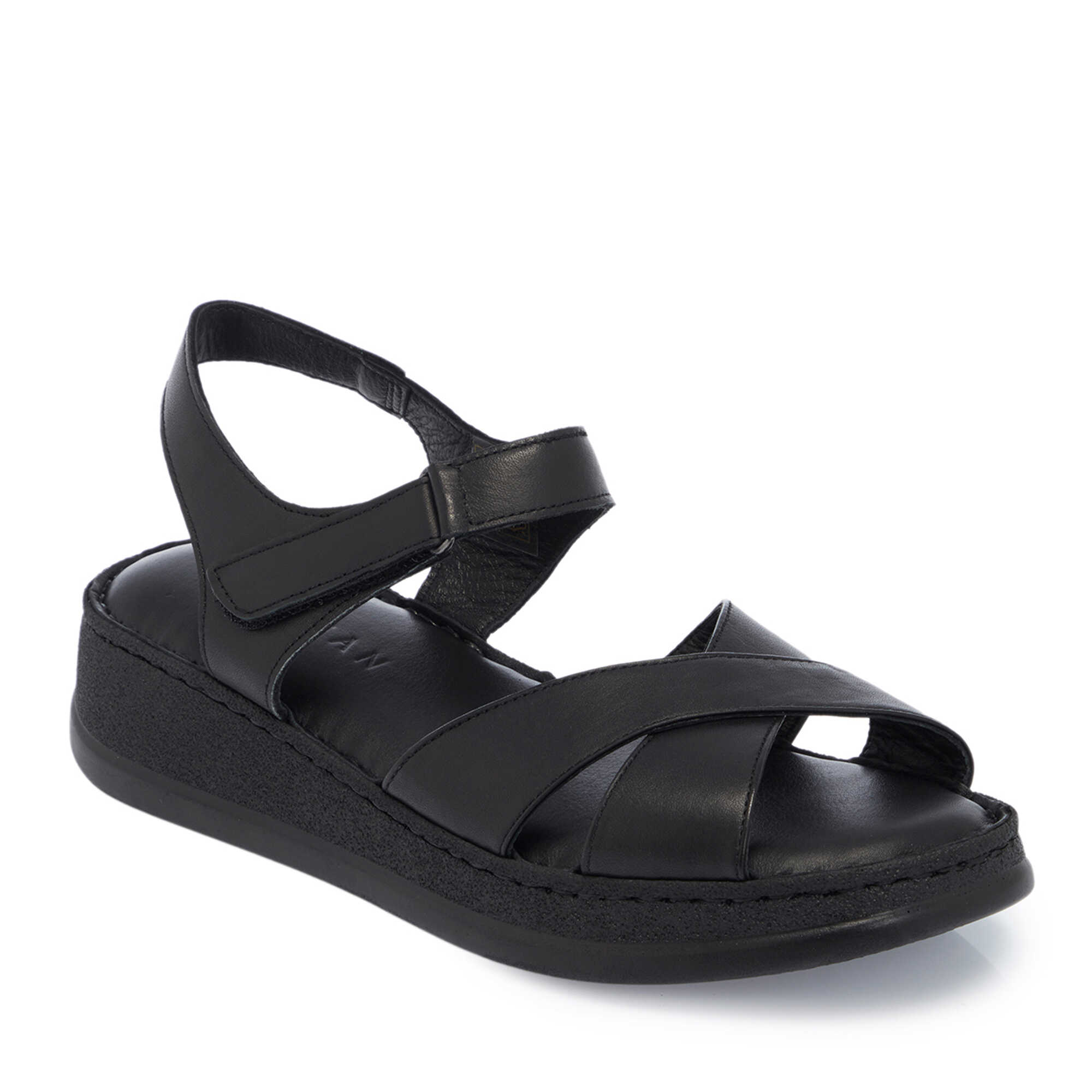 Siyah Hakiki Deri Kadın Sandalet - K26Y1SN68544-A23