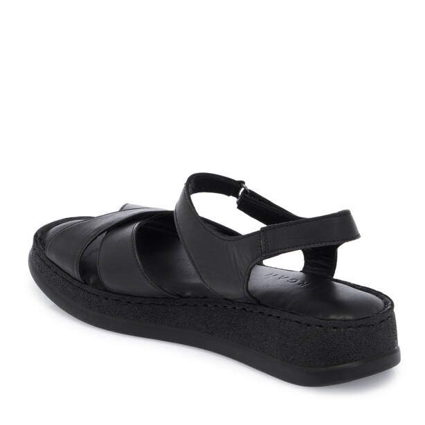 Siyah Hakiki Deri Kadın Sandalet - K26Y1SN68544-A23 - 2