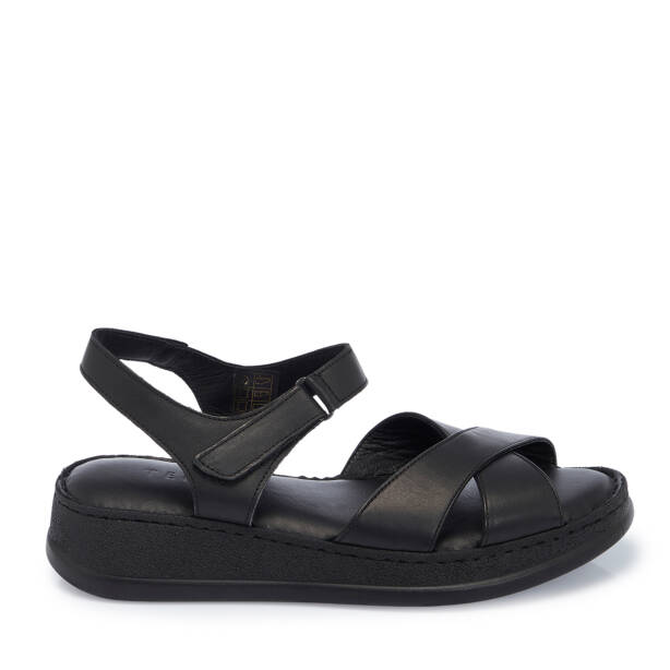 Siyah Hakiki Deri Kadın Sandalet - K26Y1SN68544-A23 - 3