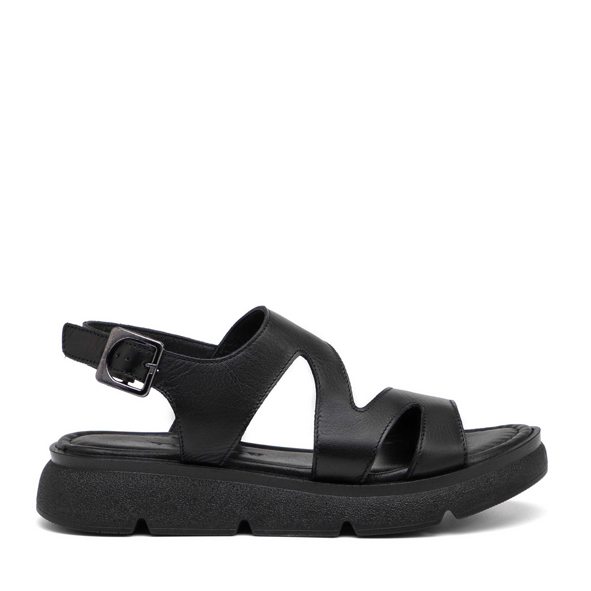 Siyah Hakiki Deri Kadın Sandalet - K26Y1SN68556-A23