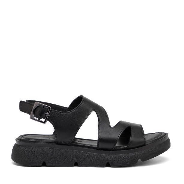 Siyah Hakiki Deri Kadın Sandalet - K26Y1SN68556-A23 - 1