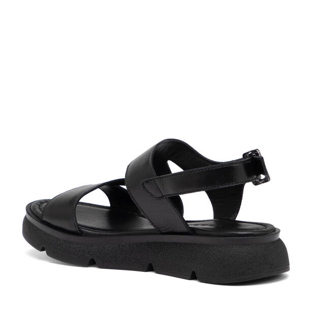 Siyah Hakiki Deri Kadın Sandalet - K26Y1SN68556-A23 - 4