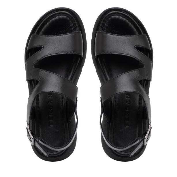 Siyah Hakiki Deri Kadın Sandalet - K26Y1SN68556-A23 - 5